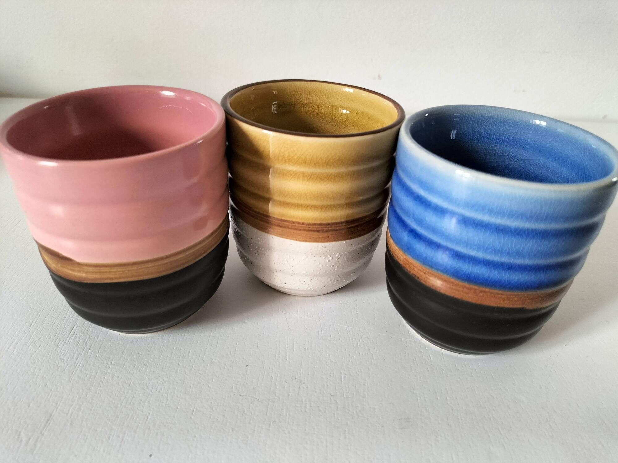 Ceramic cup trio