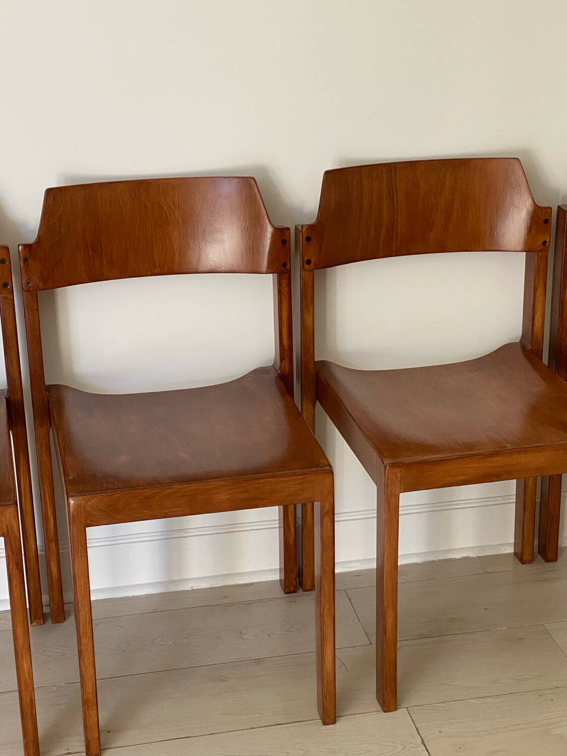 4 Schapp Mobel wooden chairs
