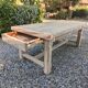 Solid oak farmhouse table with extension