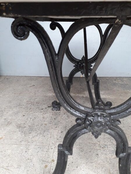 Table bistro period art deco 1930 cast and marble