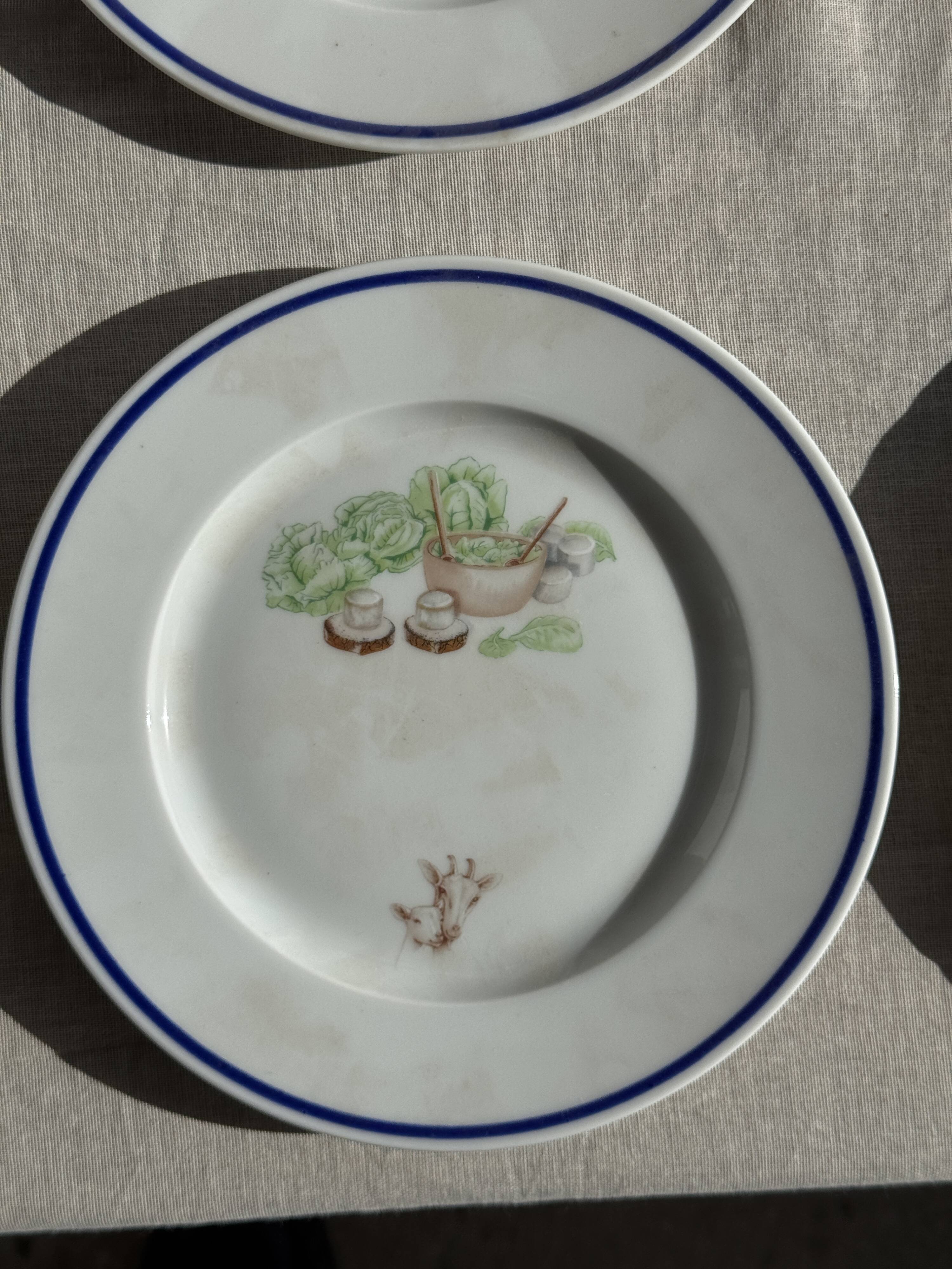 Set of 12 cheese plates France Chavroux 1990s D 21.5