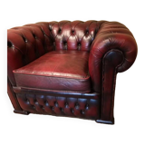 Chesterfield armchair burgundy leather