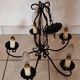 Antique wrought iron chandelier with 5 branches.