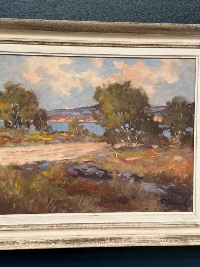 Original Oil on Canvas – “Landskap” by R. Keswik – Signed – Vintage