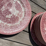 Lot 6 flat plates and 6 hollow English Iron Earth English Ironstone