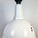 Large Industrial British White Enamel Pendant Lamp from Benjamin, 1960s