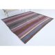 Vintage Turkish Hand-Knotted Wool Cotton Purple Kilim Area Rug 140x160