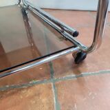 Serving base chrome smoked glass 3 trays of the 60s / 70s