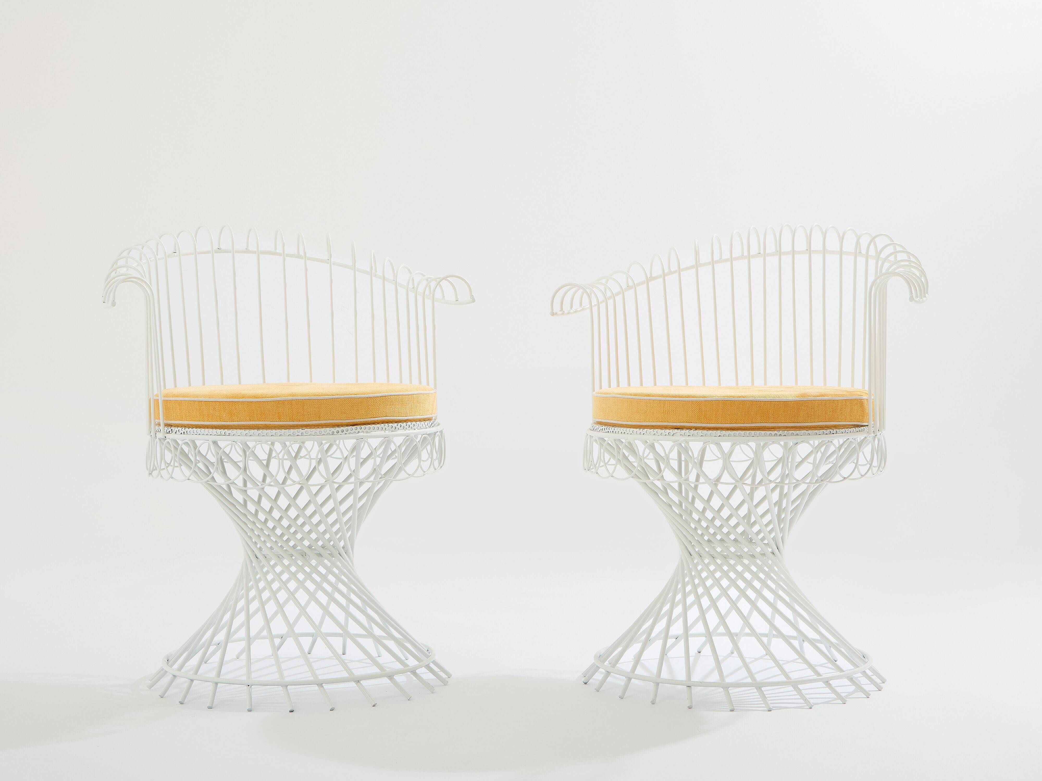 Mathieu Matégot paire de fauteuils Anthéor 1950s