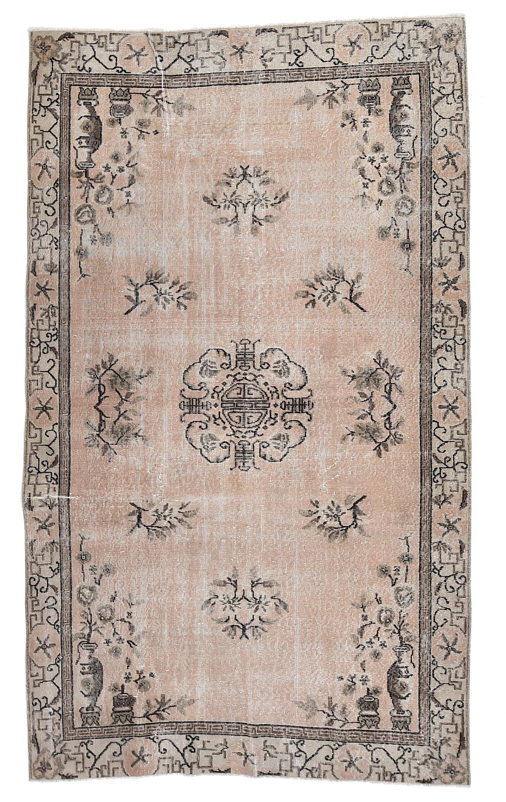 Soft Red & Brown Oriental Vintage Rug 158x260Cm SK 240826
