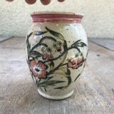 Vase grès Alsace Graessel beige décor ciselé made in France vintage