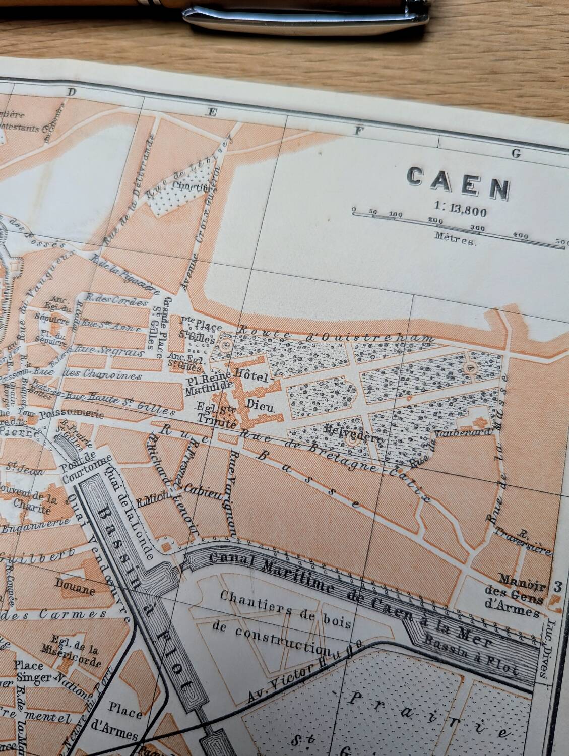Imprimée en 1902, carte de Caen.