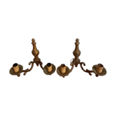 Old pairs of bronze wall sconces