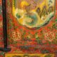 Vintage Chinese wardrobe painted with pagoda and drawers.