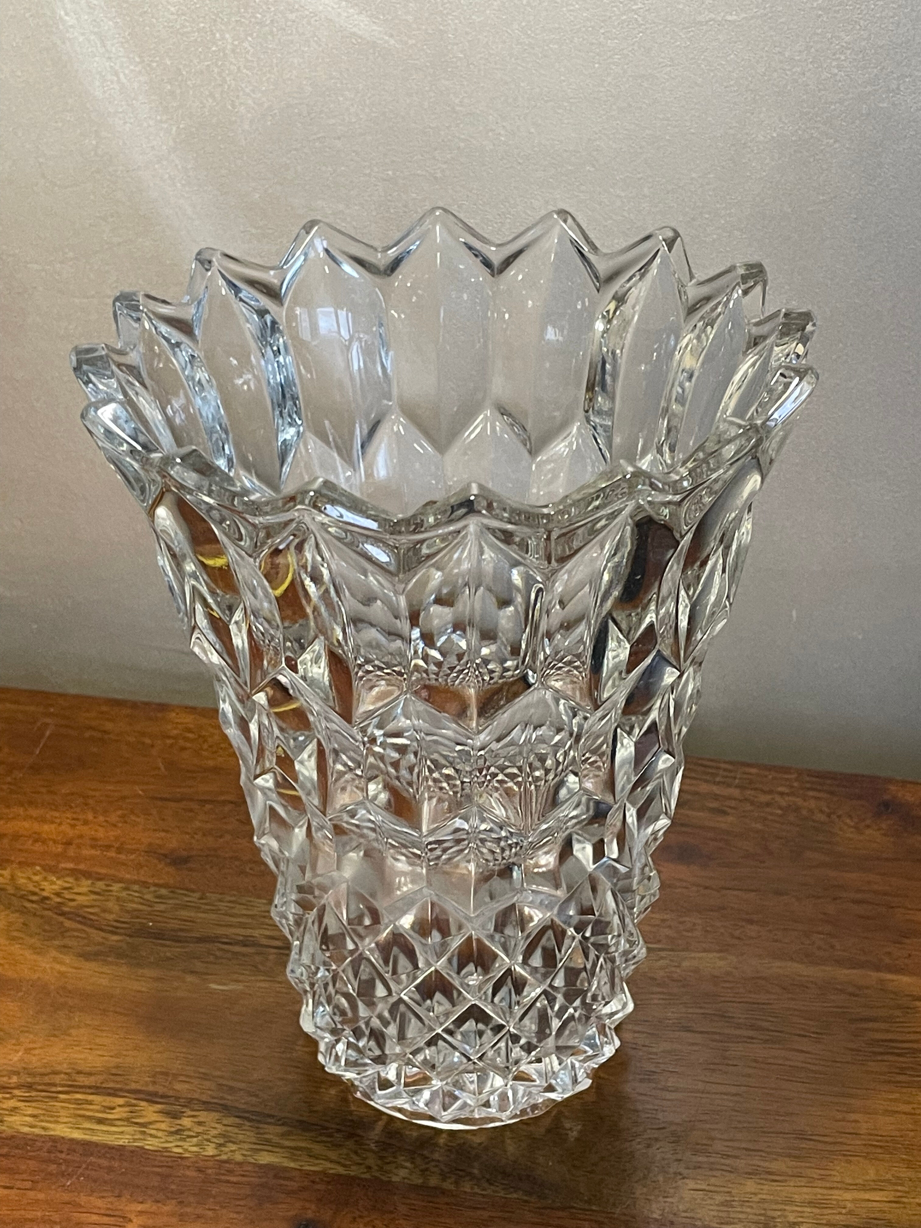 Cut glass vase