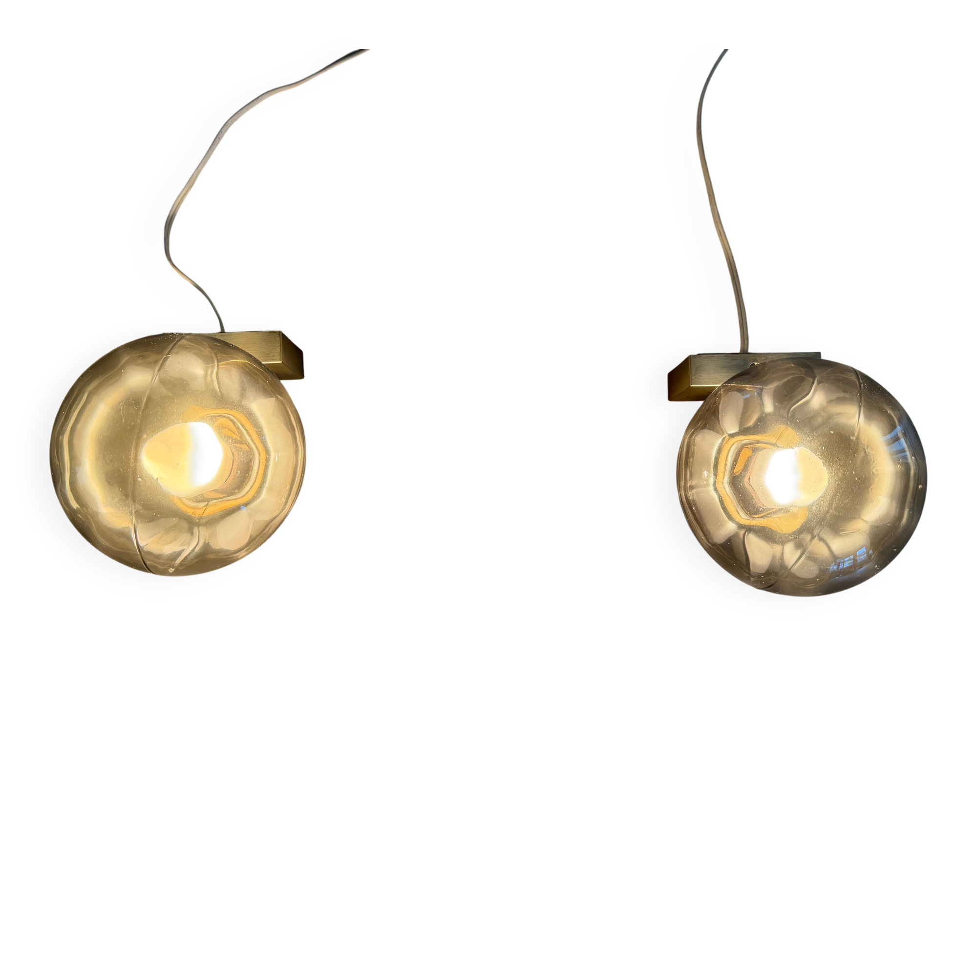 Pair of grey glass and chrome wall lights from the mid-century by N Leuchten, 1960s, Germany.