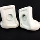 Pair of vintage bookends in white ceramic