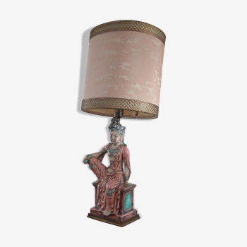 Large Indian deity ceramic lamp