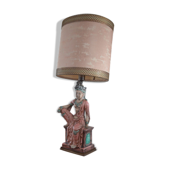 Large Indian deity ceramic lamp
