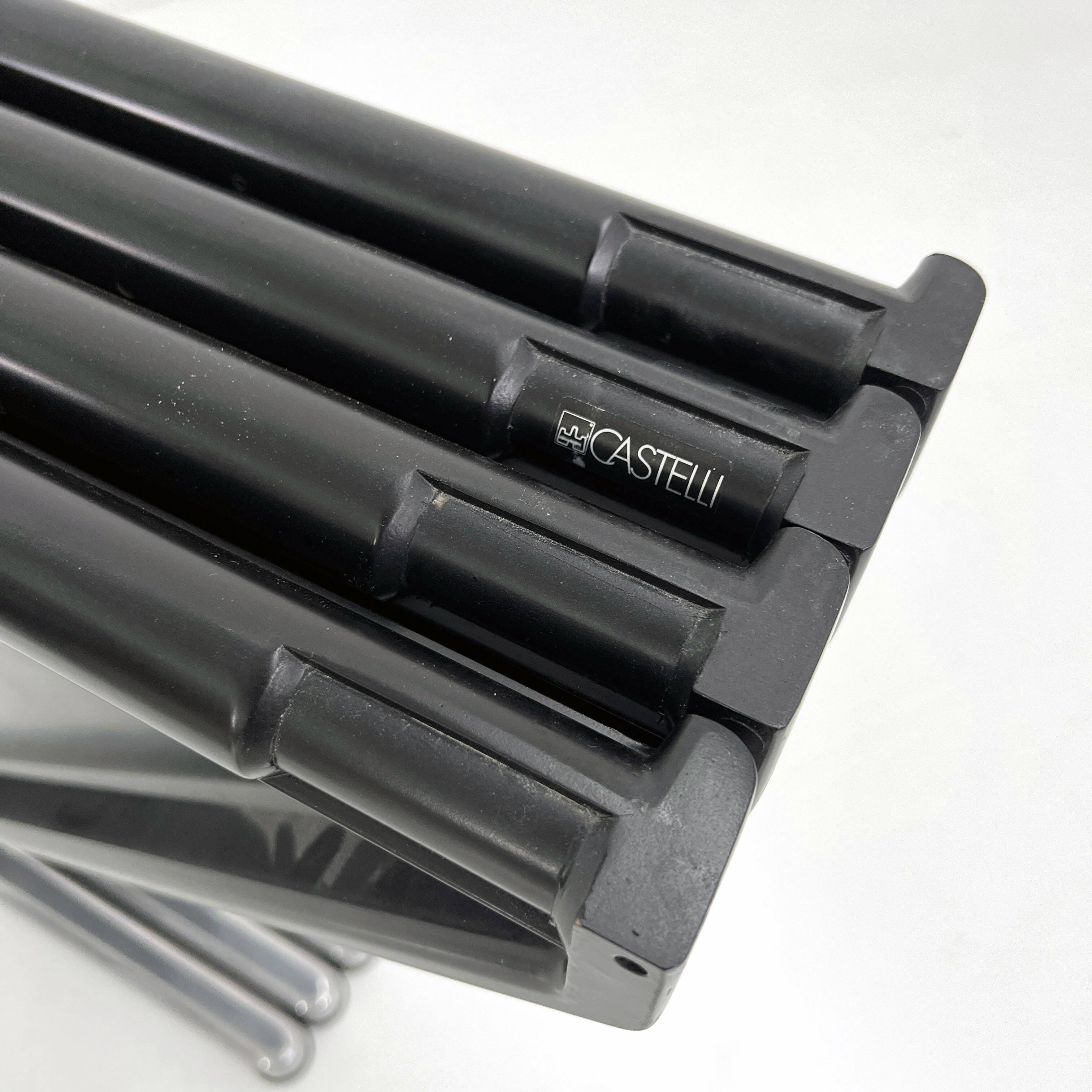 Black Folding Table by Giancarlo Piretti for Anonima Castelli, 1970