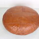 Pouf en cuir de couleur cognac 1960