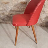 Red vintage leatherette barrel Chair