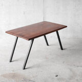 Solid wood coffee table and metal feet-1960