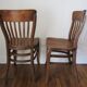 Two chairs solid oak patinated early twentieth century
