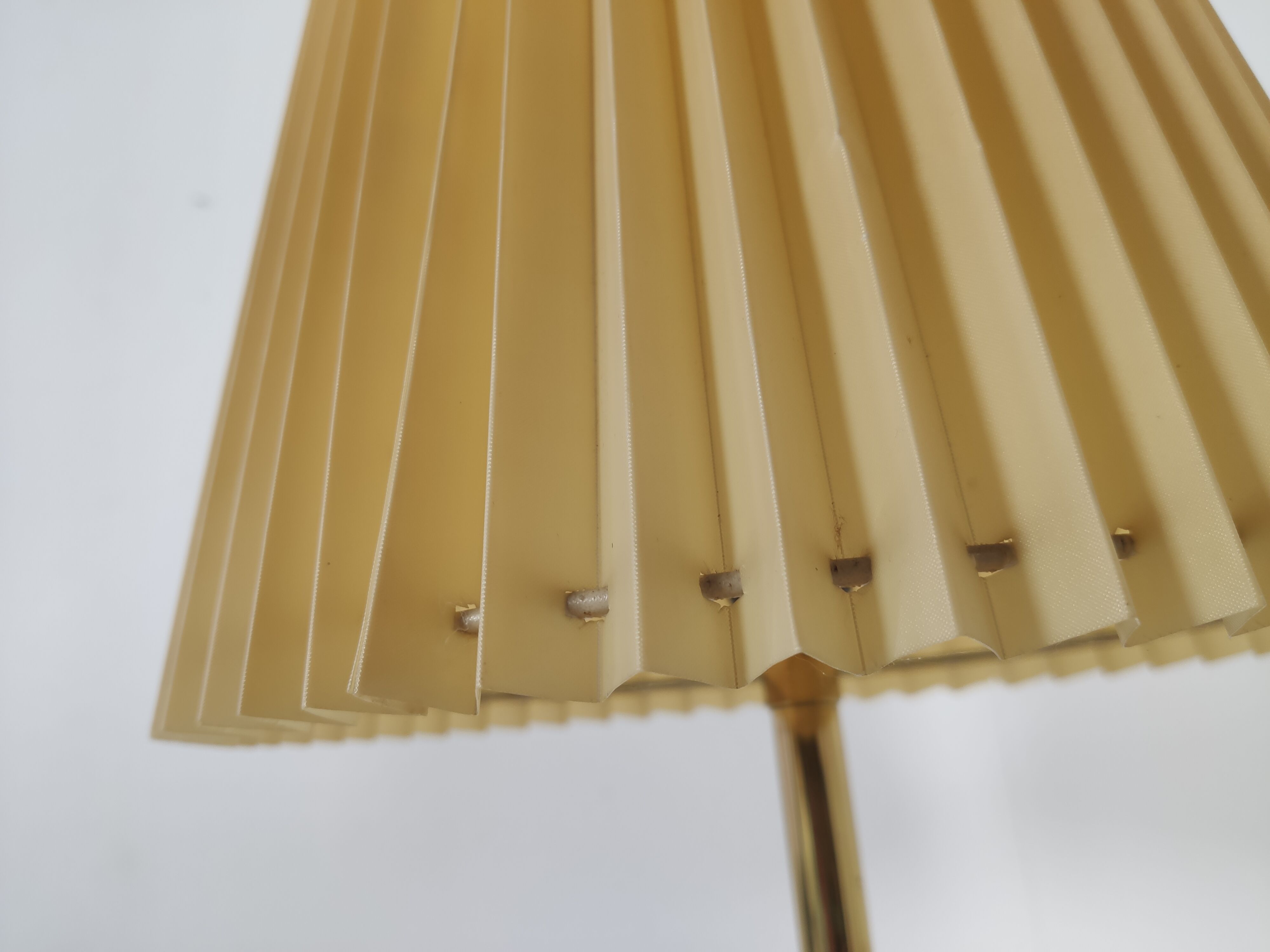 vintage brass and walnut lamp, 60s
