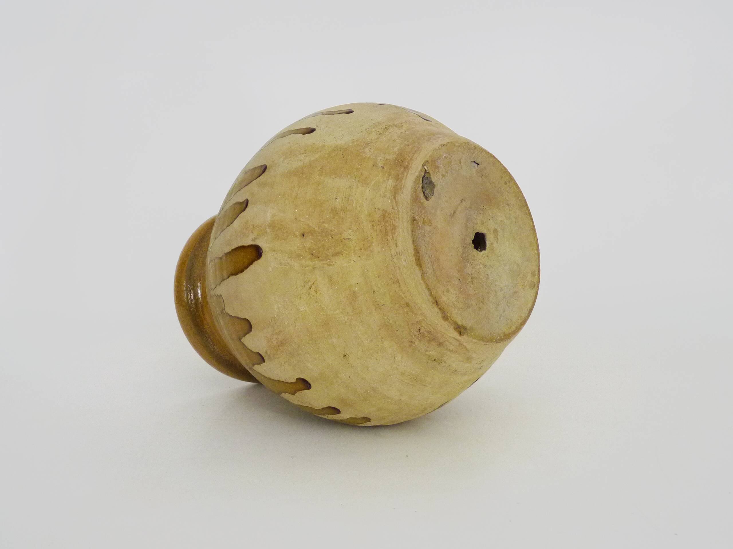 Vintage Provence glazed terracotta Biot jar with glazed neck. 20th century