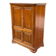 Armoire meuble tv bonnetière en merisier massif 80s