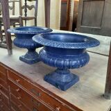 Pair of cast iron Medici vases