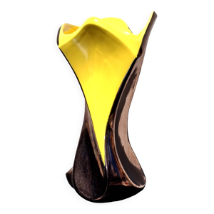 Vase bicolore jaune et