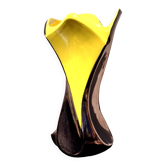 Bicolour yellow and black vase, vintage seventies design, Ceramidi