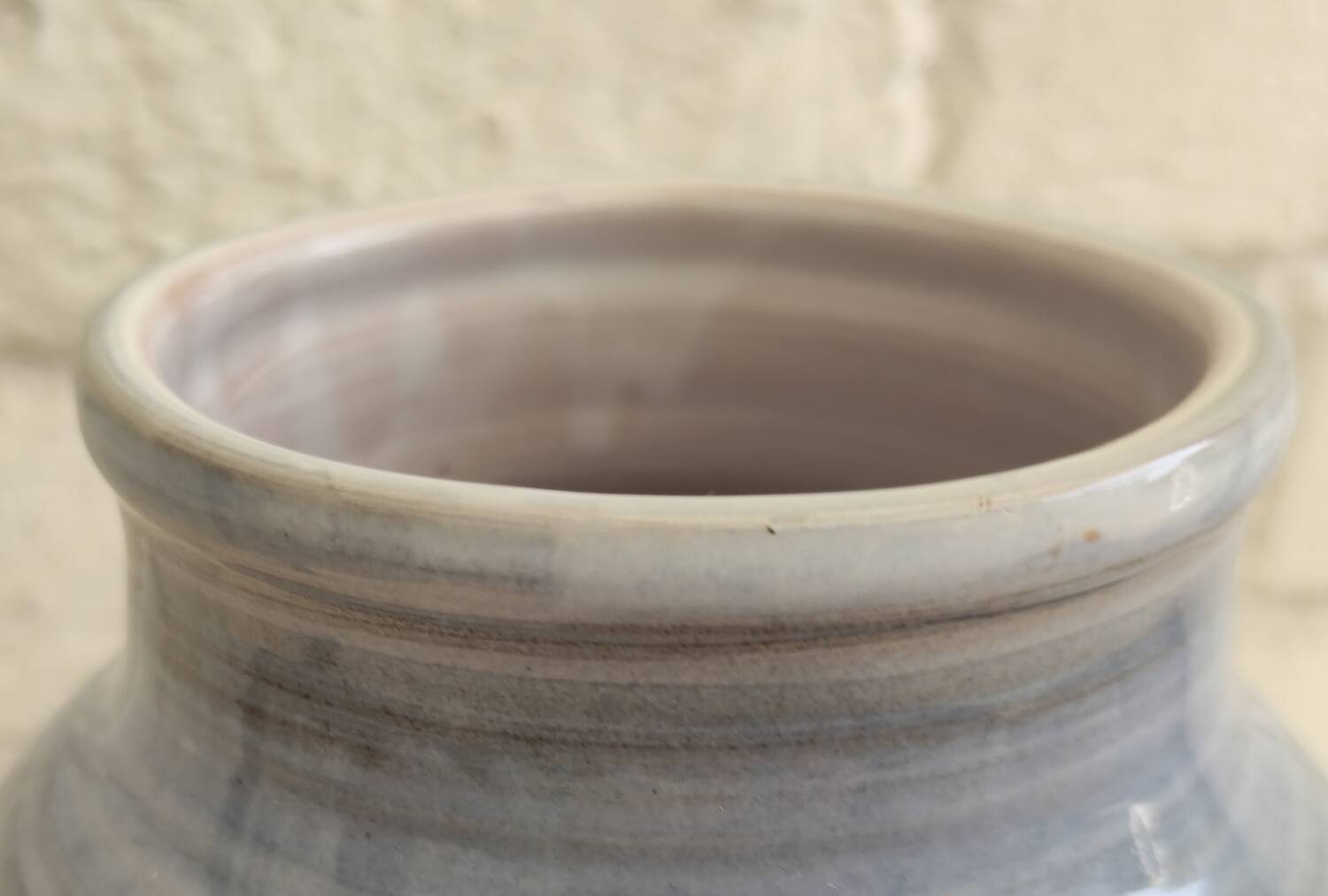 Artisanal stoneware vase Signed