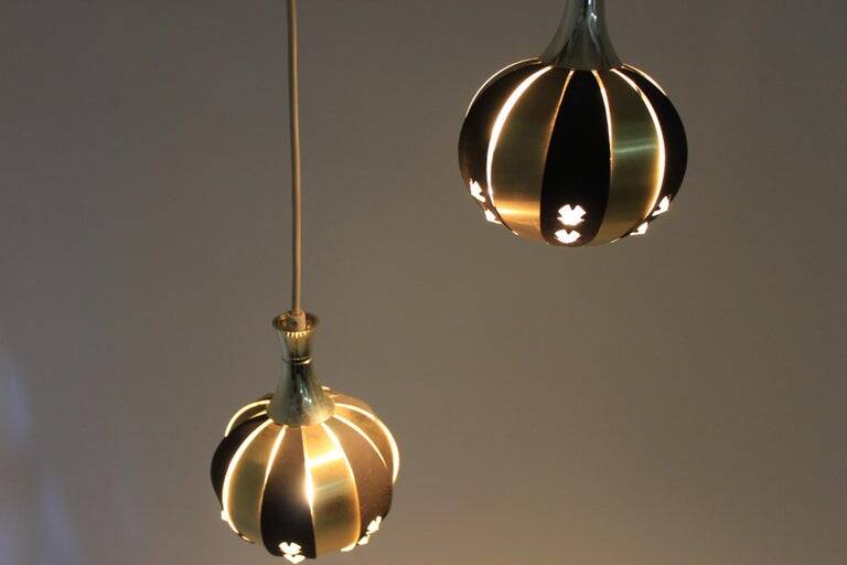 Paire de suspensions mid-century, Verner Schou, Danemark, années 1970