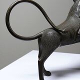Subject, lion, hyena, beast in Bronze from Benin Dahomey Cotonou vintage/old