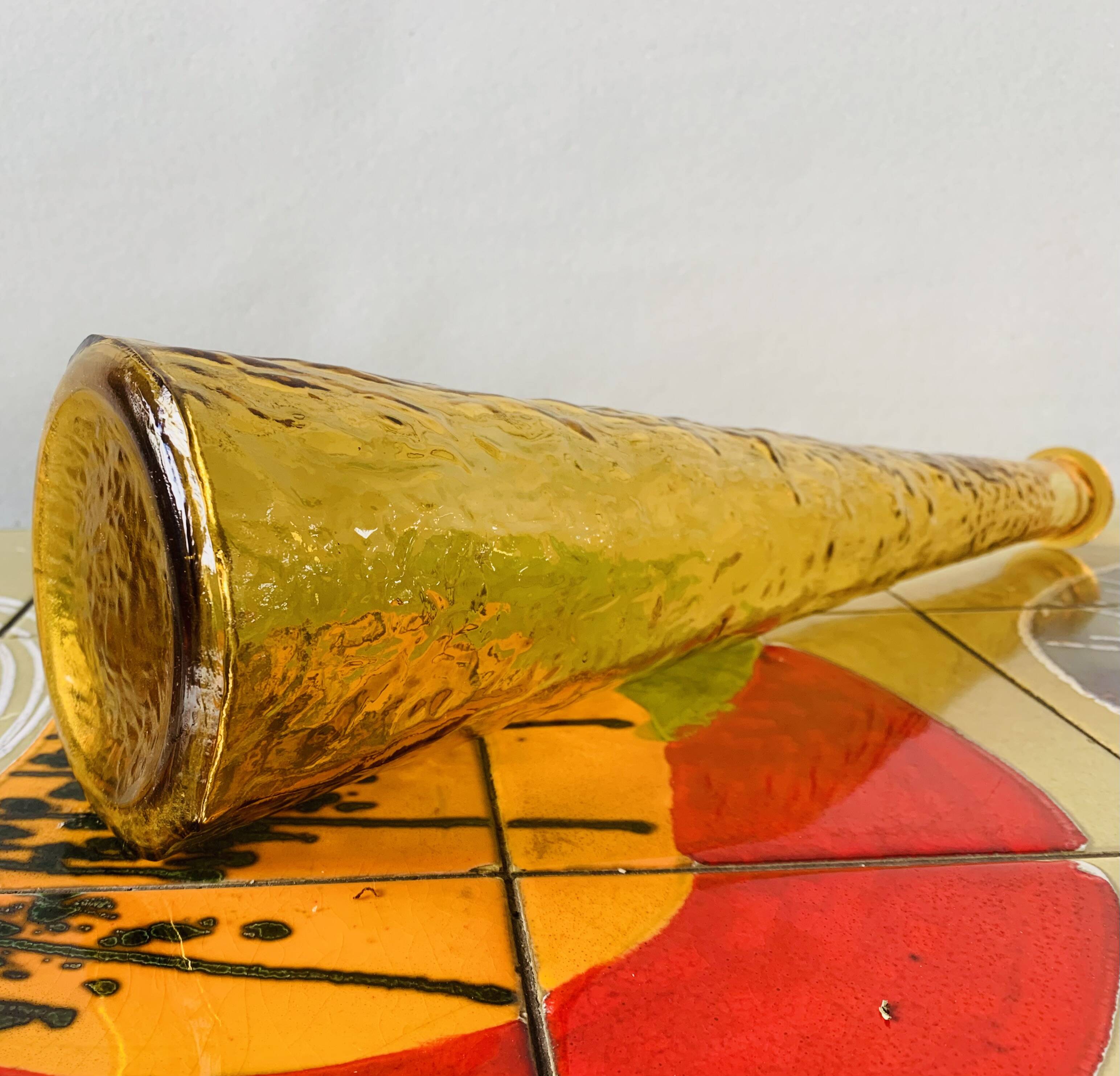 Amber Yellow Empoli Glass Genie Bottle - MCM