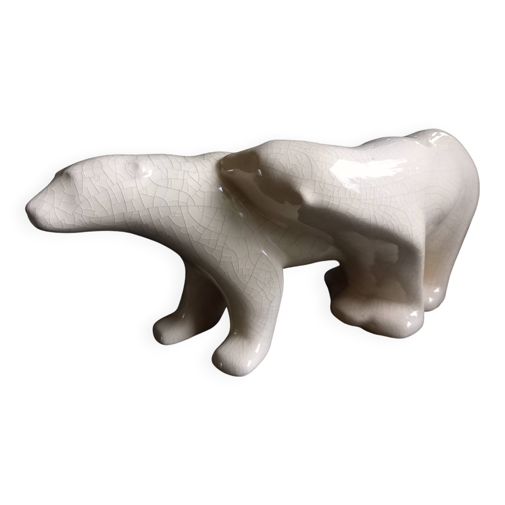 Polar Bears in Art Deco glazed ceramic by Le Dauphin