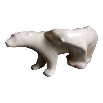 Ours Polaires céramique émaillée Art Deco signée Le Dauphin