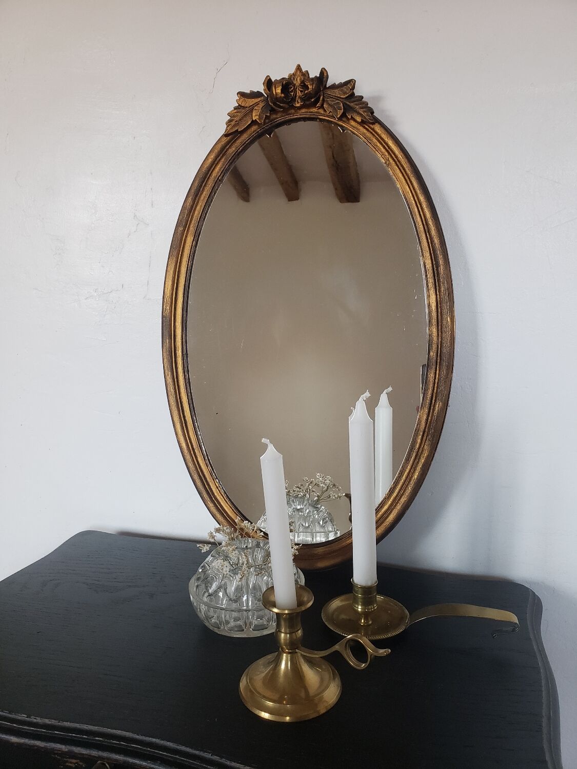 Romantic golden mirror Louis XVI style