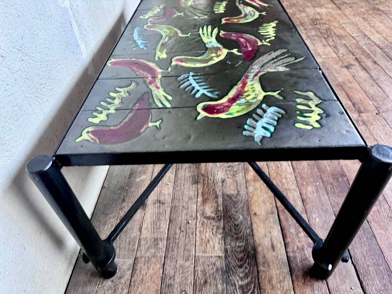 Jacques adnet and guidette carbonnel coffee table 1950