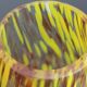 Vase conique verre de Murano moucheté jaune 1970