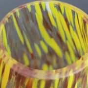 Vase conique verre de Murano moucheté jaune 1970