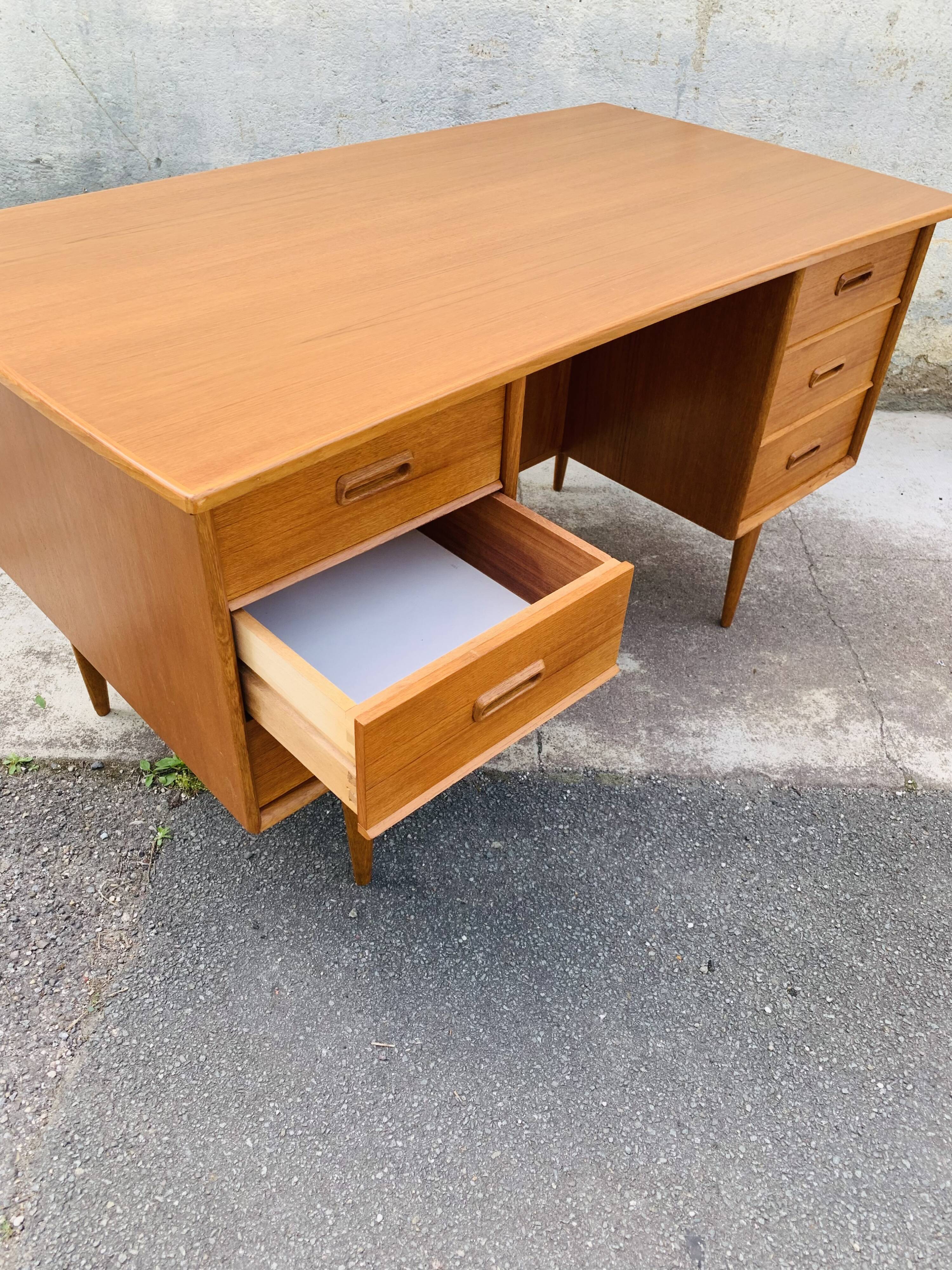 Scandinavian double-sided teak office 60s