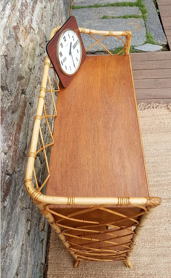 Rack in rattan and bamboo