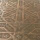 Oriental tea table, moroccan, copper top, engraved wood base, ethnic