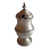 Silver metal mustard jar
