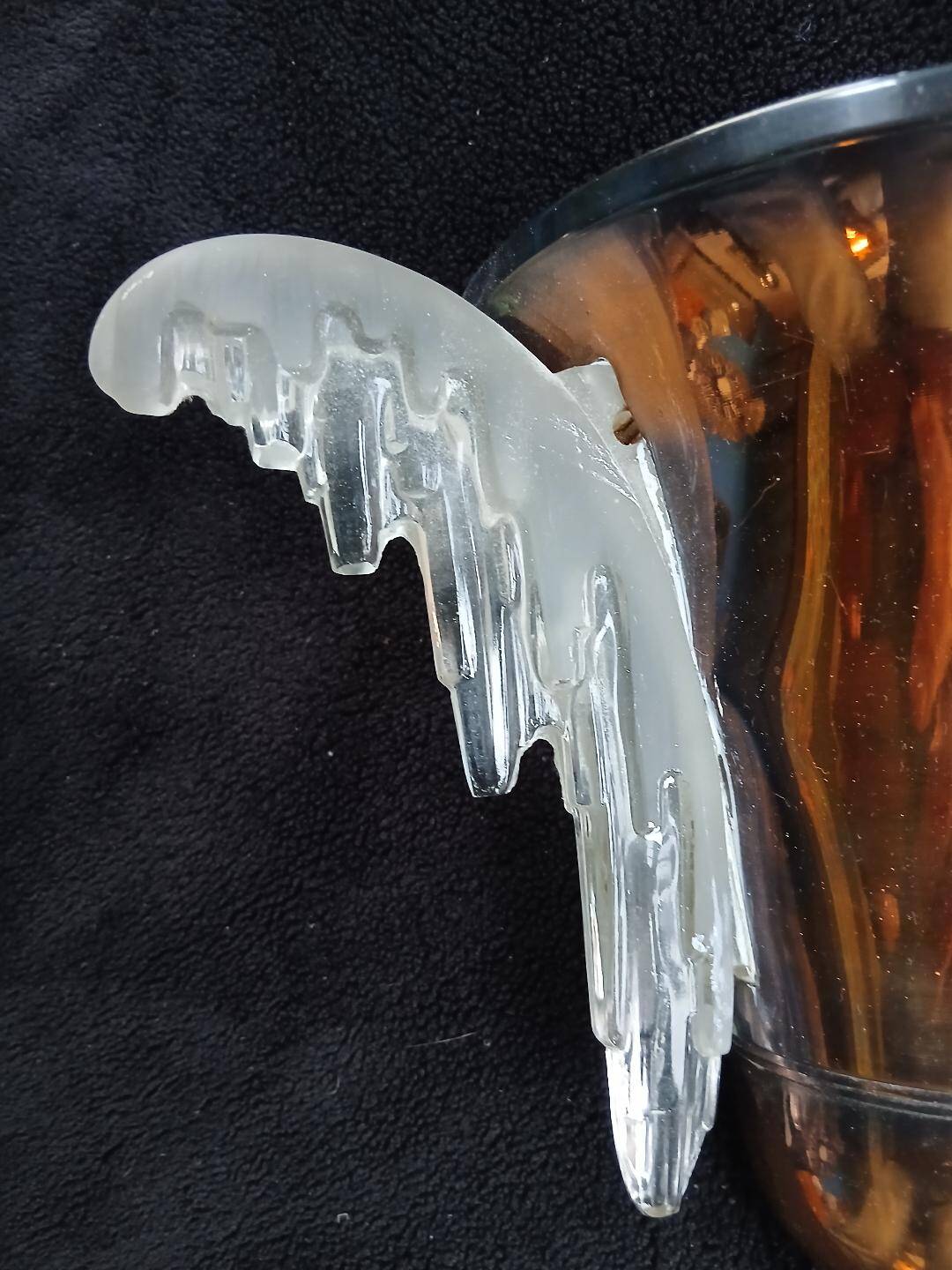 Exceptional pair of art deco wall lights by ezan france & copper metal