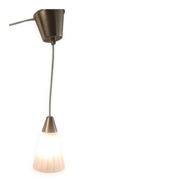 Glass and gold metal suspension design - mid 20th century.